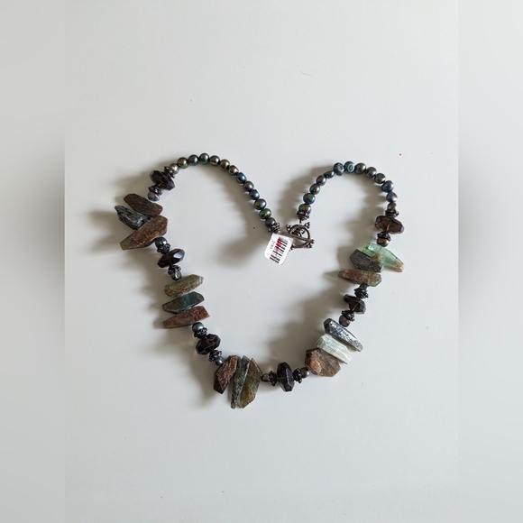 $92 Beautiful Sterling, Pearl & Kyanite Smokey Quartz- 92 Grams - Picture 10 of 16